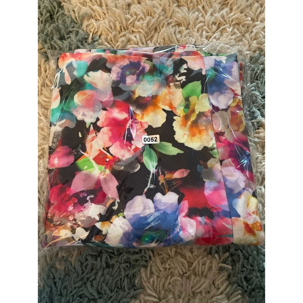 Black Halo‎ Floral Print Halter Bodycon Mini Dress - Size 4